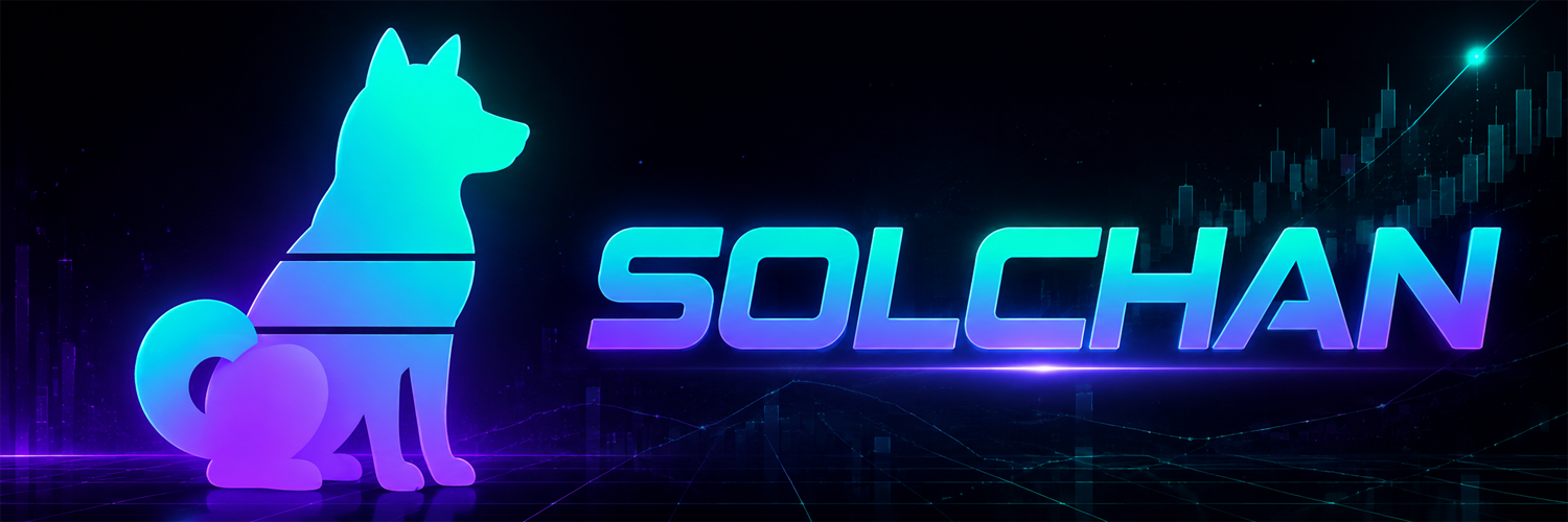 SOLCHAN — neon Solana dog on a cyber chart